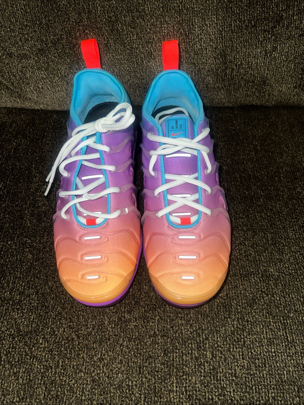 Women’s Gradient Orange Purple Athletic Sneakers with White Laces